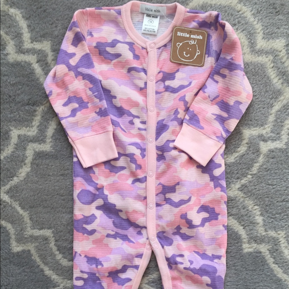 Little Mish Thermal Camo Footie